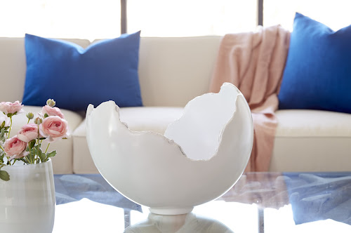 Phillips Collection Burled Glossy White Bowl