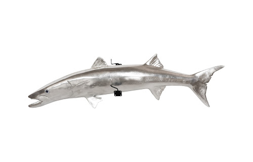Phillips Collection Barracuda Fish Wall Sculpture Resin Silver Leaf Accent
