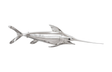 Phillips Collection Broadbill Swordfish Fish Wall Sculpture Resin Silver Leaf Accent