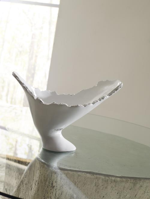 Phillips Collection Burled Glossy White Vase