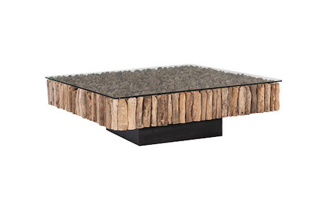 Phillips Collection Manhattan Square with Glass Coffee Table