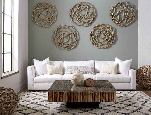 Phillips Collection Manhattan Square with Glass Coffee Table