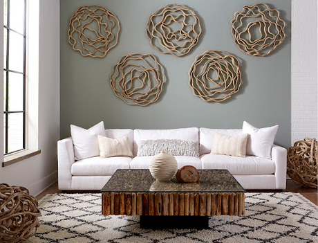 Phillips Collection Manhattan Square with Glass Coffee Table