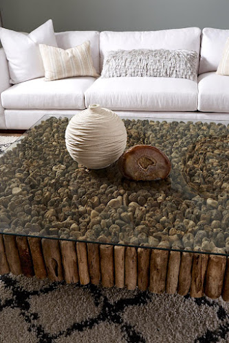 Phillips Collection Manhattan Square with Glass Coffee Table