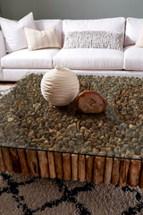 Phillips Collection Manhattan Square with Glass Coffee Table