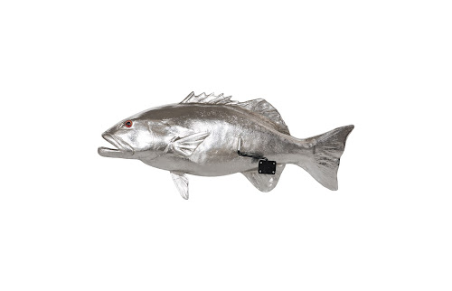 Phillips Collection Coral Trout Fish Wall Sculpture Resin Silver Leaf Accent