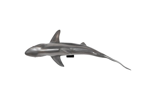 Phillips Collection Whaler Shark Fish Wall Sculpture Resin Polished Aluminum Finish Accent