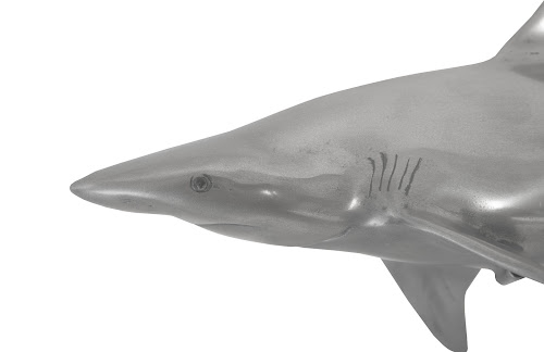 Phillips Collection Whaler Shark Fish Wall Sculpture Resin Polished Aluminum Finish Accent