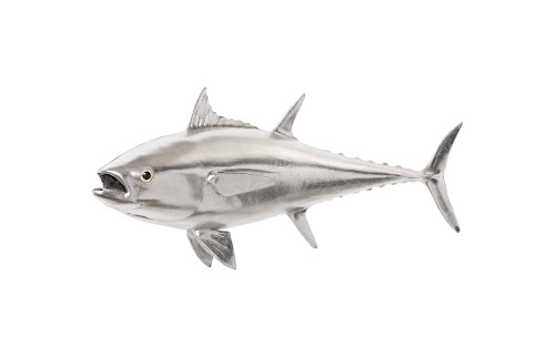 Phillips Collection Bluefin Tuna Fish Wall Sculpture Resin Silver Leaf Accent