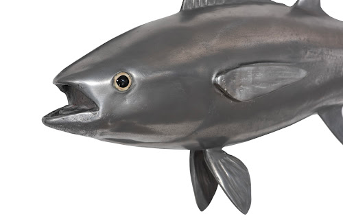 Phillips Collection Bluefin Tuna Fish Wall Sculpture Resin Polished Aluminum Finish Accent
