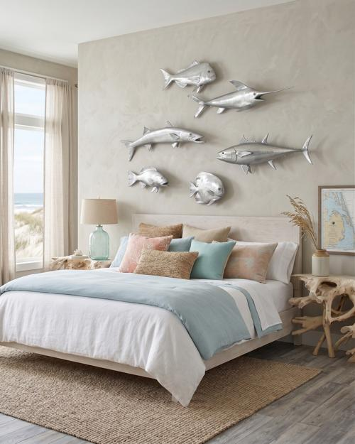 Phillips Collection Bluefin Tuna Fish Wall Sculpture Resin Polished Aluminum Finish Accent