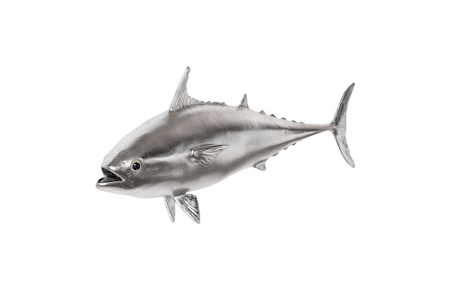 Phillips Collection Mackerel Fish Wall Sculpture Resin Silver Leaf Accent