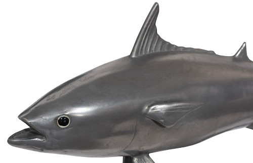 Phillips Collection Mackerel Fish Wall Sculpture Resin Polished Aluminum Finish Accent