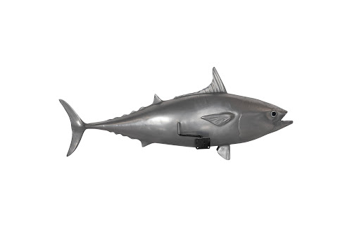 Phillips Collection Mackerel Fish Wall Sculpture Resin Polished Aluminum Finish Accent
