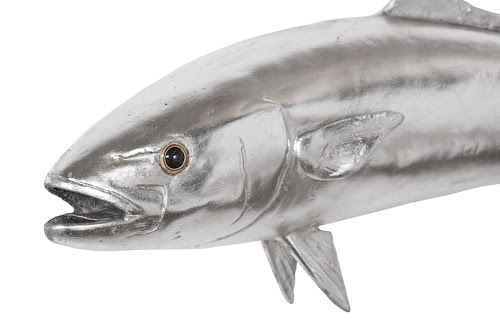 Phillips Collection Yellow Tailed King Fish Wall Sculpture Resin Silver Leaf Accent