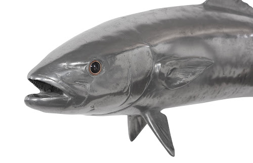 Phillips Collection Yellow Tailed King Fish Wall Sculpture Resin Polished Aluminum Finish Accent