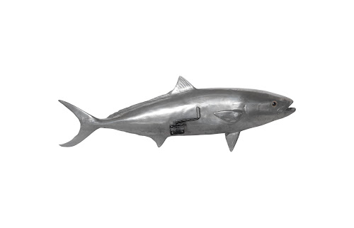 Phillips Collection Yellow Tailed King Fish Wall Sculpture Resin Polished Aluminum Finish Accent
