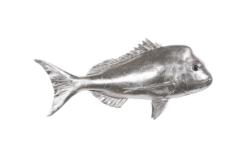 Phillips Collection Australian Snapper Fish Wall Sculpture Resin Silver Leaf Accent