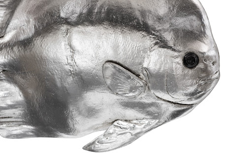 Phillips Collection Australian Bat Fish Wall Sculpture Resin Silver Leaf Accent