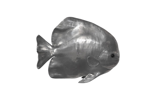 Phillips Collection Australian Bat Fish Wall Sculpture Resin Polished Aluminum Finish Accent
