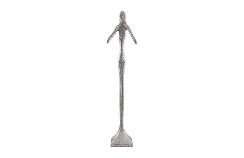 Phillips Collection Speak No Evil Slender Sculpture Large Resin Silver Leaf Accent