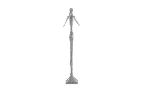Phillips Collection Speak No Evil Slender Sculpture Large Resin Silver Leaf Accent