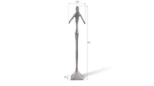 Phillips Collection Speak No Evil Slender Sculpture Large Resin Silver Leaf Accent
