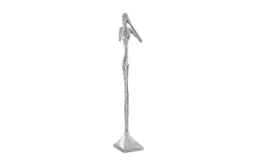 Phillips Collection See No Evil Slender Sculpture Large Resin Silver Leaf Accent