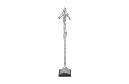Phillips Collection See No Evil Slender Sculpture Small Resin Silver Leaf Accent