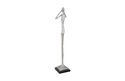 Phillips Collection See No Evil Slender Sculpture Small Resin Silver Leaf Accent