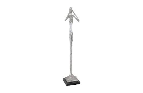 Phillips Collection See No Evil Slender Sculpture Small Resin Silver Leaf Accent