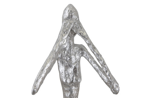 Phillips Collection See No Evil Slender Sculpture Small Resin Silver Leaf Accent