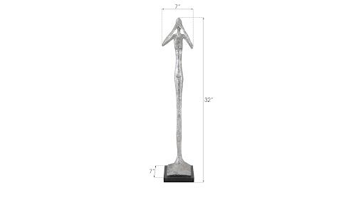 Phillips Collection See No Evil Slender Sculpture Small Resin Silver Leaf Accent