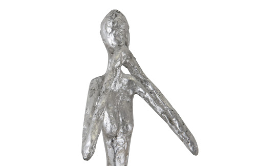 Phillips Collection Speak No Evil Slender Sculpture Small Resin Silver Leaf Accent