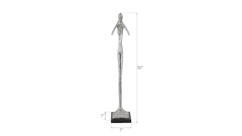 Phillips Collection Speak No Evil Slender Sculpture Small Resin Silver Leaf Accent
