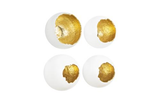 Phillips Collection Broken Egg Wall Art White and Gold Leaf Set of 4 Accent