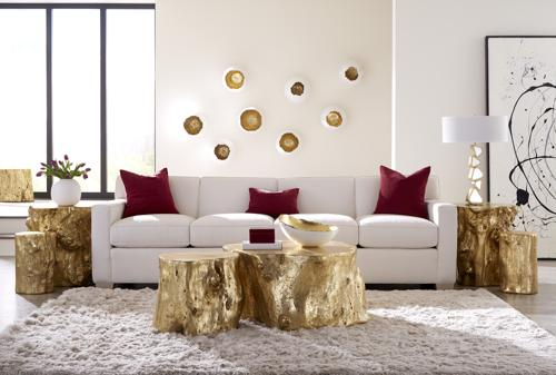 Phillips Collection Broken Egg Wall Art White and Gold Leaf Set of 4 Accent