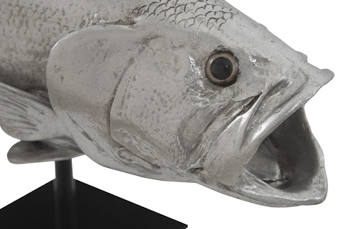 Phillips Collection Large Mouth Bass Fish with Stand Accent
