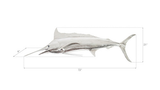 Phillips Collection Blue Marlin Fish Wall Sculpture Resin Silver Leaf Accent
