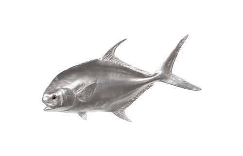Phillips Collection Permit Fish Wall Sculpture Resin Silver Leaf Accent