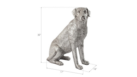 Phillips Collection Labrador Dog, Sitting Silver Leaf Accent