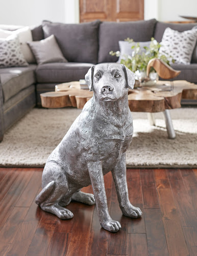 Phillips Collection Labrador Dog, Sitting Silver Leaf Accent