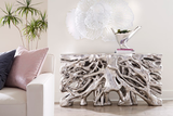Phillips Collection Square Root  Table Silver Leaf Console