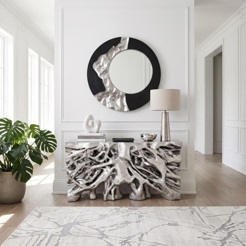 Phillips Collection Square Root  Table Silver Leaf Console