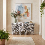 Phillips Collection Square Root  Table Silver Leaf Console