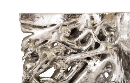 Phillips Collection Square Root  Table Silver Leaf Console