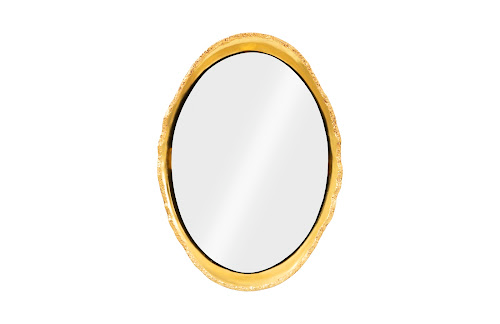 Phillips Collection Broken Egg White and Gold Leaf Mirror