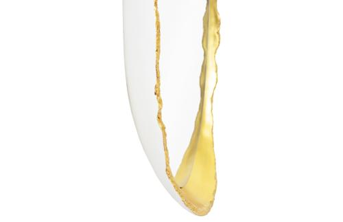 Phillips Collection Broken Egg White and Gold Leaf Mirror
