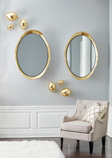 Phillips Collection Broken Egg White and Gold Leaf Mirror