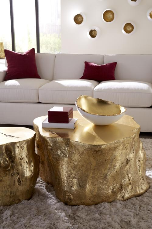 Phillips Collection Broken Egg White and Gold Leaf Bowl
